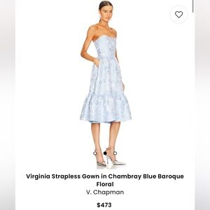 V. Chapman Virginia Ruffled Hem Strapless Dress